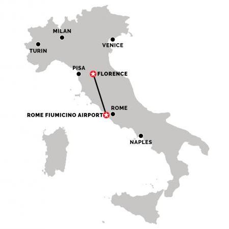 Train from Florence to Rome Fiumicino Airport