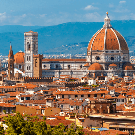 Map of trip from Rome Fumicino Airport to Florence